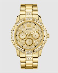 GUESS - Guess Regal  Men's Gold Tone Multi-function Watch