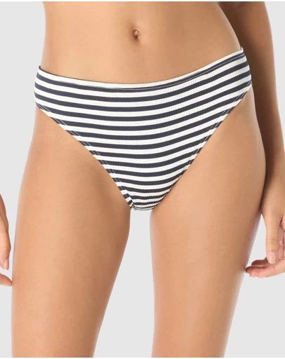 Michael Kors - St. Tropez Stripe High Cut Bikini Bottom