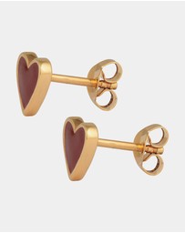Elli Jewelry - Earrings Stud Heart 925 Sterling Silver Gold-Plated