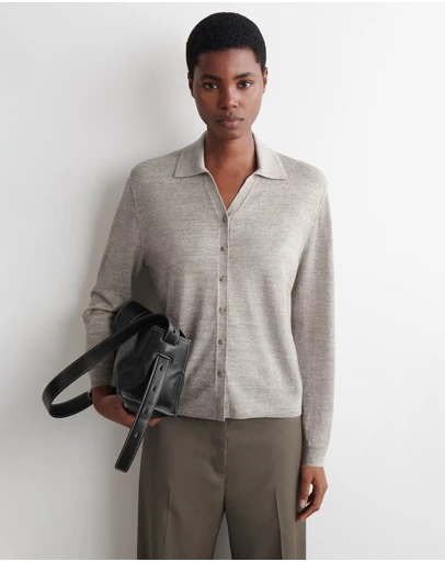 COS - Knitted Linen-Merino Shirt