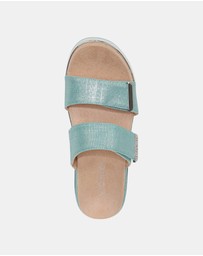 Vionic - Brandie Flatform Slide - Aqua Metallic