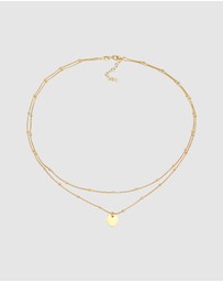 Elli Jewelry - Necklace Choker Layer Plate Ball Chain in 925 Sterling Silver Gold Plated