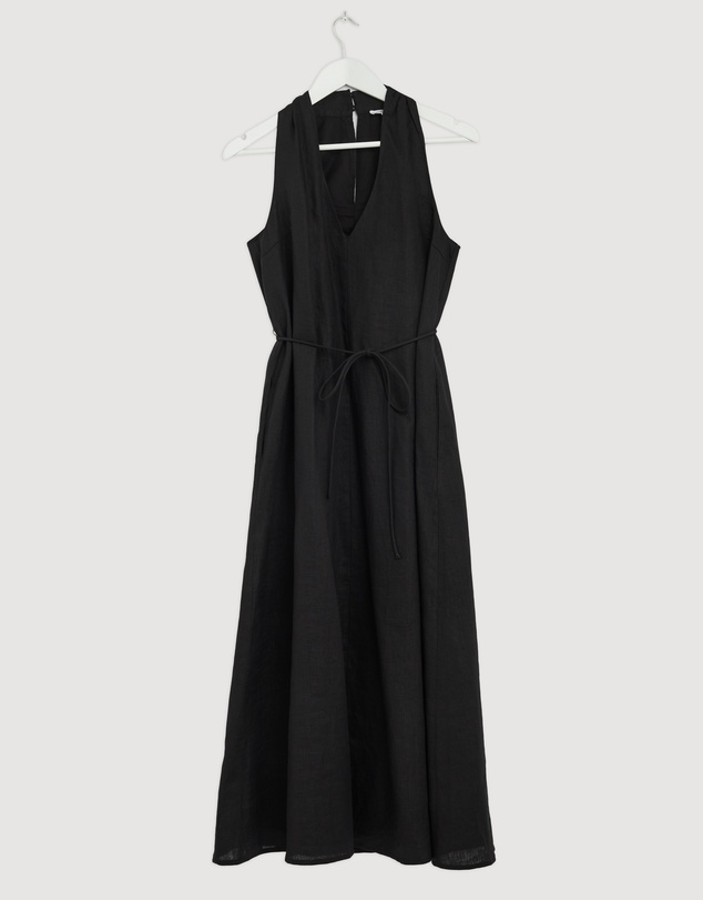 Revibe - Repaired AERE Loretta Linen Midi Dress - AU 8