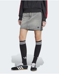 adidas Originals - Adicolor 3-Stripes Denim Mini Skirt Womens