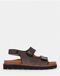 Mia Vita - Dakota Slingback Sandal - Black Raffia