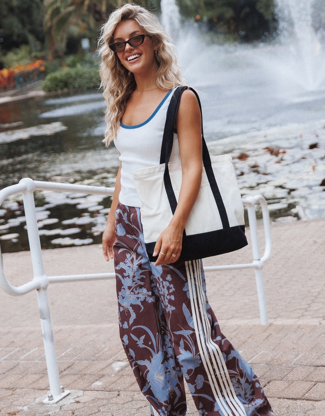 Petal & Pup - Aine Wide Leg Tailored Pant - Burgundy Floral