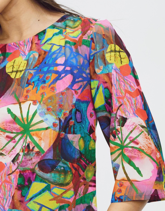 The Social Outfit - Silk Smock Top - Amplify