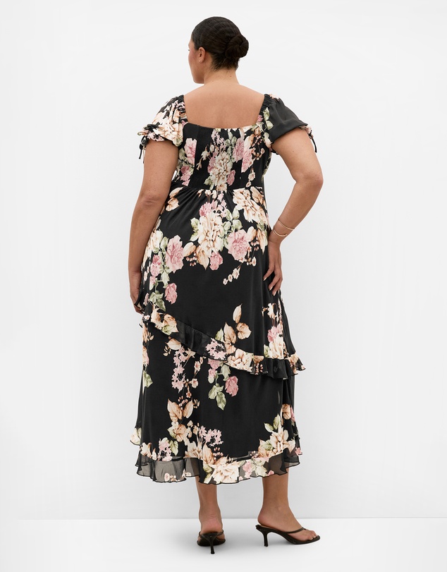 City Chic - Plus size Shayla Floral Print Maxi Dress - black