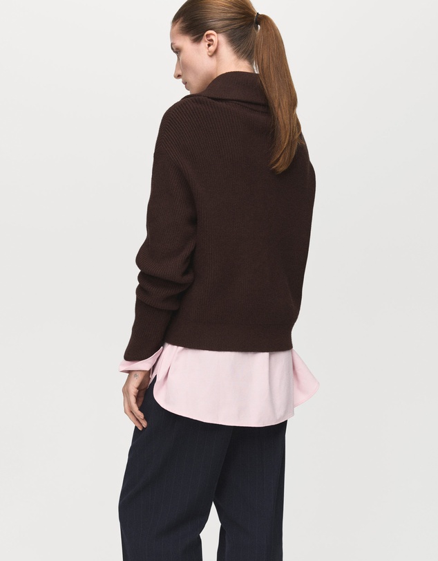 M.N.G - Sweater With Contrasting Zip Collar