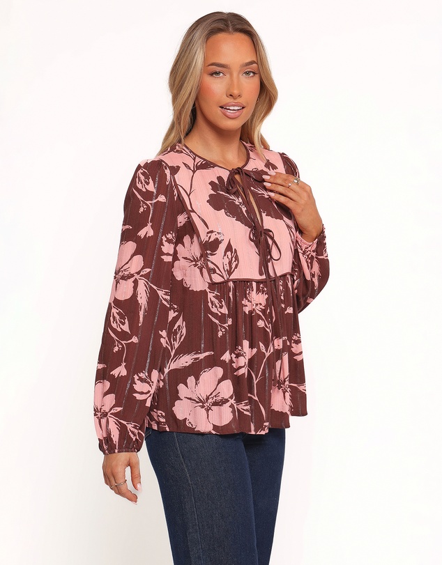 Petal & Pup - Nyla Top - Pink Brown Floral