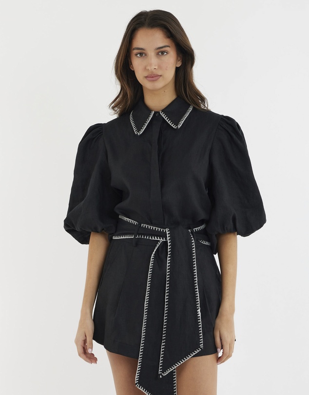 Amelius - Chloe Stitch Detail Linen Shirt