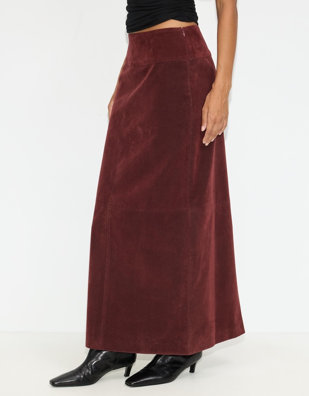 Dazie - Bailey Faux Suede Midi Skirt