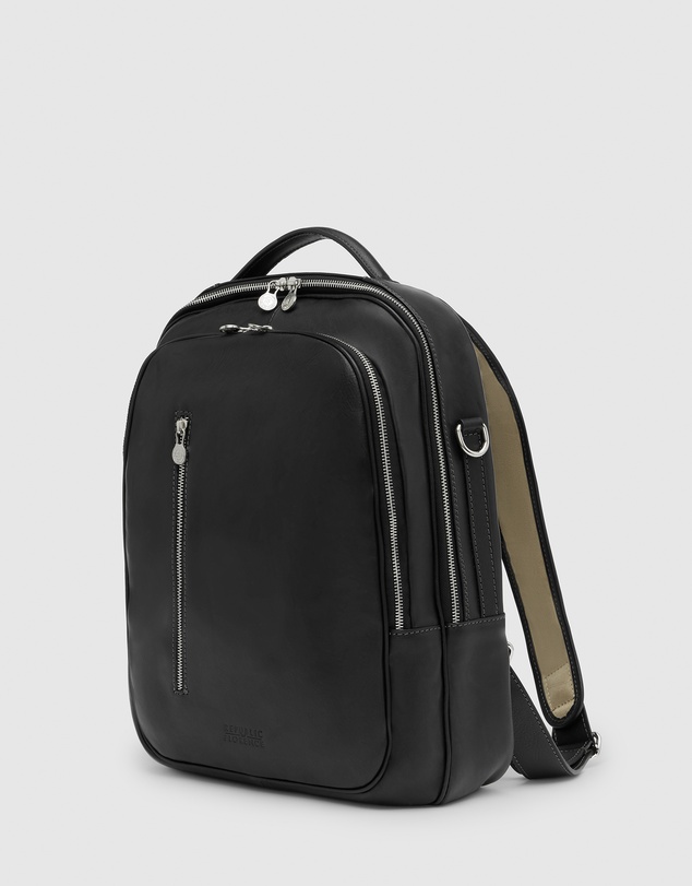 Republic of Florence - The Belfast Matt Black Laptop Backpack