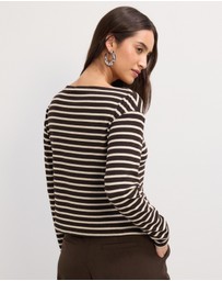The Fated - Sasha Striped Jersey Top