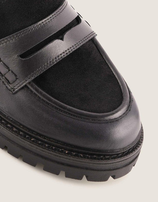 Shelly Shen - Ellison Loafers Black Leather/Suede