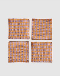 Mosey Me - Kumquat Bloom Seersucker Napkin Set