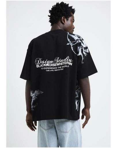 Black Noise White Rain - Float T-Shirt
