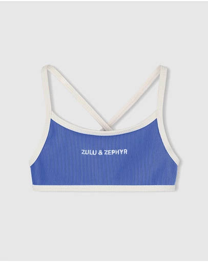 Zulu & Zephyr Mini - Mini Stripe Logo Bikini Top - Kids-Teens