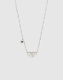 By Charlotte - Silver Lotus Birthstone Necklace - September