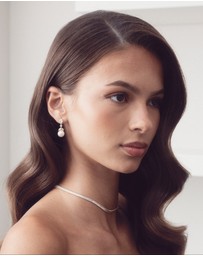 The White Collection - Sidney Necklace - Baguette Gold Bridal Necklace