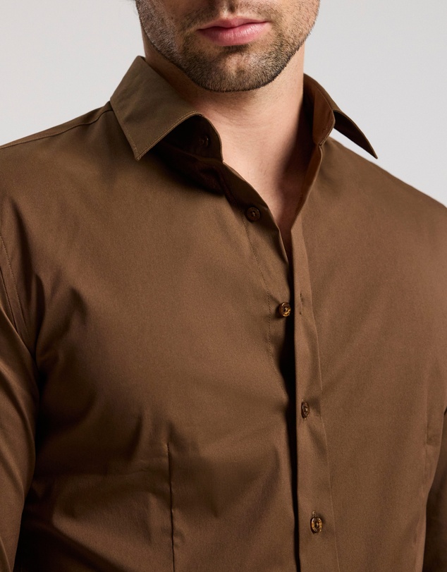 Calibre - Stretch Cotton Poplin Shirt Chestnut