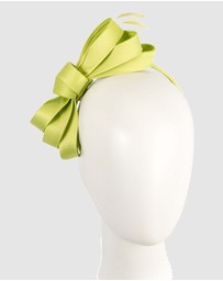 Max Alexander - Large Lime Satin Bow Racing Fascinator