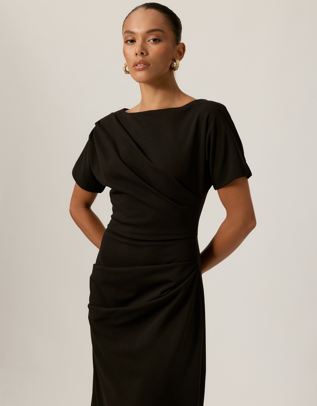 Tussah - Cindy Crepe Tuck Midi Dress
