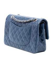 Pre-Loved by Azura Reborn - Pre-Loved Medium Classic Glazed Calfskin Camellia Double Flap