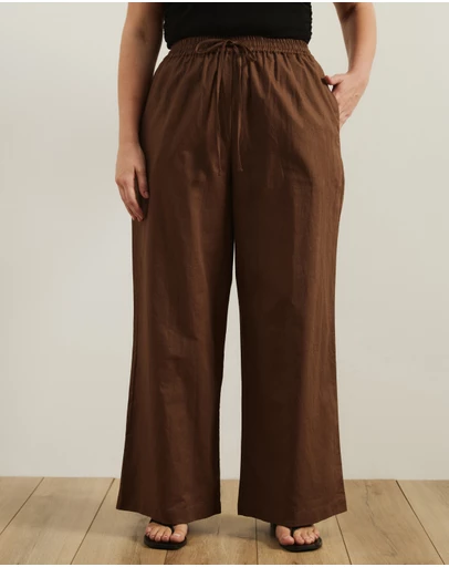 Atmos&Here Curvy - Fiona Linen Blend Drawstring Pants