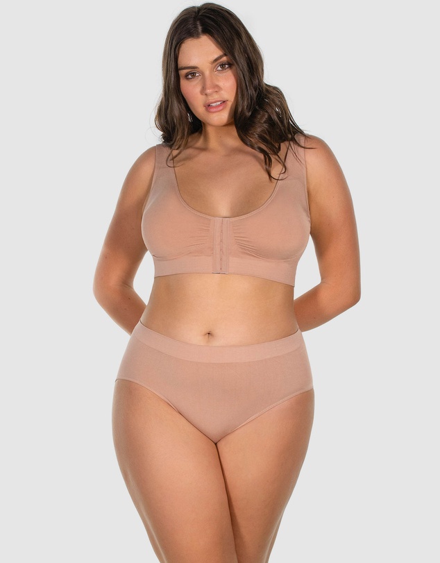 B Free Intimate Apparel - Bamboo Padded Front Closure Wire Free Bra (B-C-D-DD) Cup