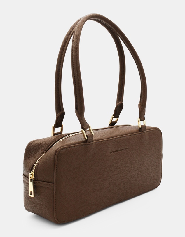Morgan & Taylor - Mackenzie Rectangle Shoulder Handbag in Chocolate Brown