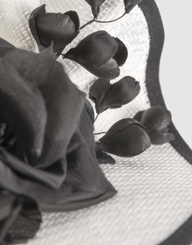 Fillies Collection - Bespoke Sculpted White Black Racing Fascinator