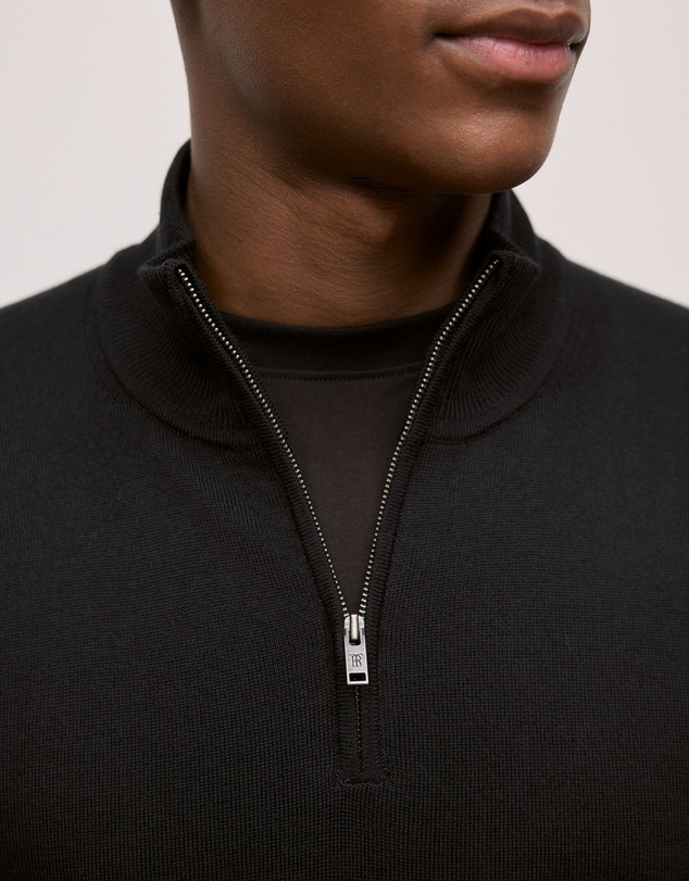Trenery - Merino Half Zip in Black