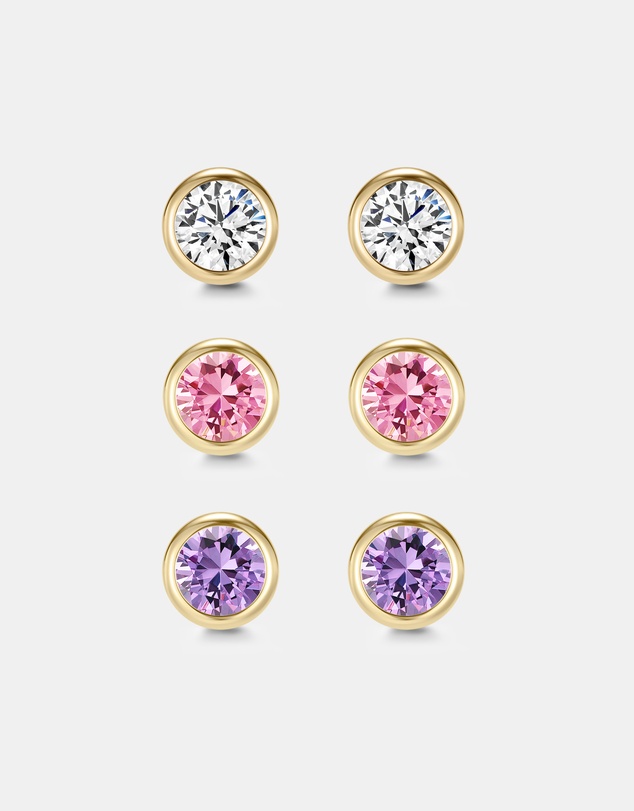 Mestige - Candy Floss Earrings Set - 18K Gold Plated