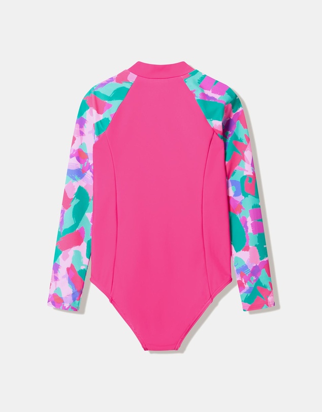 Speedo - Printed Long Sleeve One Piece - Kids-Teens