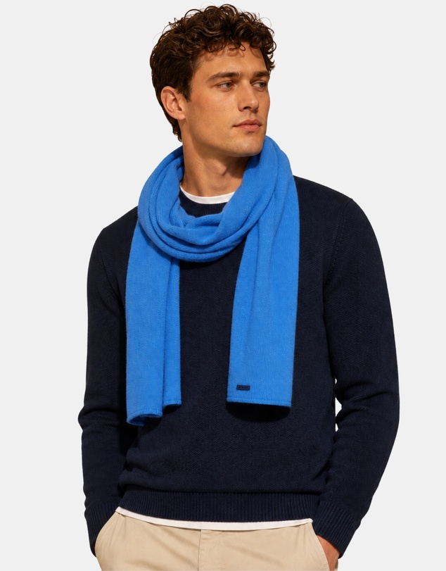 Henry Bucks - HENRY BUCKS Merino Wool Scarf BLUE