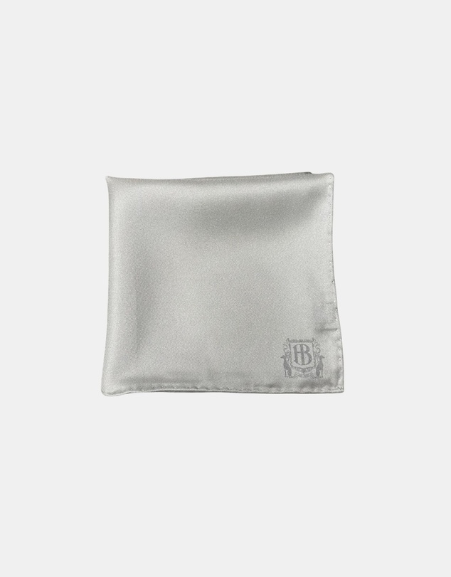 Henry Bucks - HENRY BUCKS Plain Crest Pocket Square SILVER