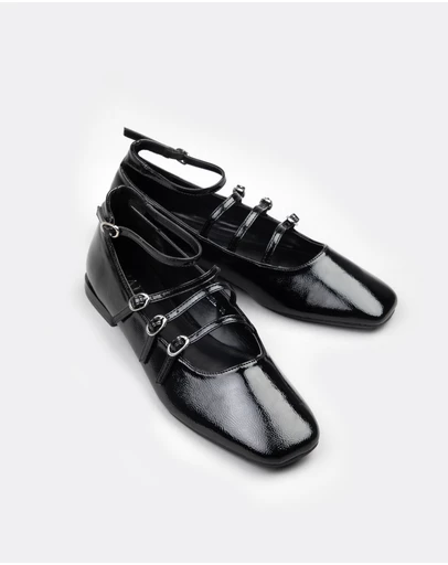 RAID - Galore Ankle strap ballet pumps in black
