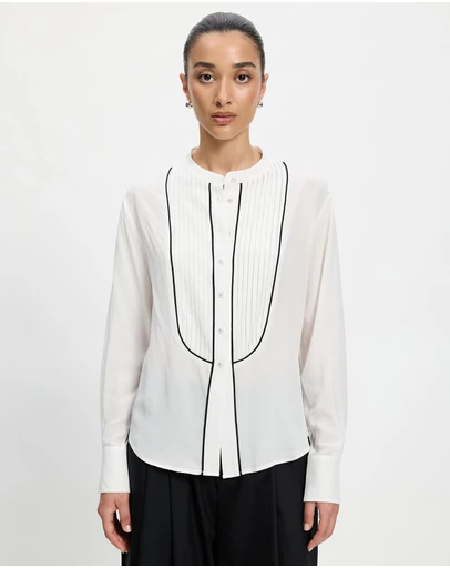 Lindsay Nicholas New York - Tuxedo Blouse