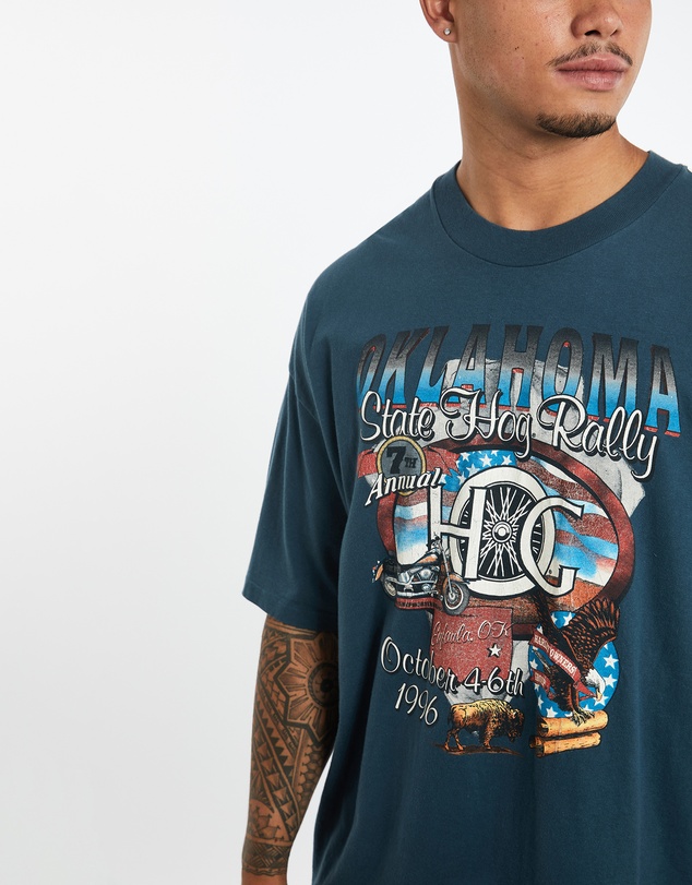 Vintage by The Real Deal - Pre Loved - Vintage 1996 Harley Davidson 'Oklahoma State Hog Rally' Tee