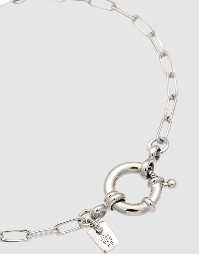 Kuzzoi - ICONIC EXCLUSIVE - Long Link Chain Bracelet with Smiling Charm in 925 Sterling Silver