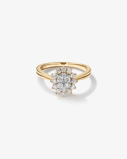 Michael Hill - Cluster Ring with 0.62 Carat TW of Diamonds in 14kt Yellow Gold