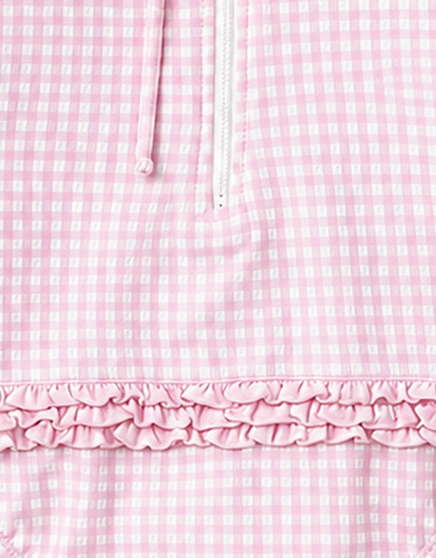 Minihaha - Pink Gingham LS Sunsuit - Kids-Teens