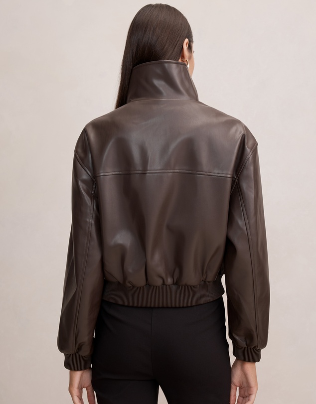 Forever New - Lynsey Funnel Neck Faux Leather Jacket