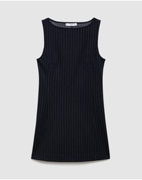 M.N.G - Boat-Neck Pinstripe Dress