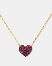 Michael Hill - Ruby Pave Heart Pendant in 10kt Yellow Gold