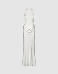 ROTATE - Satin Maxi Train Dress