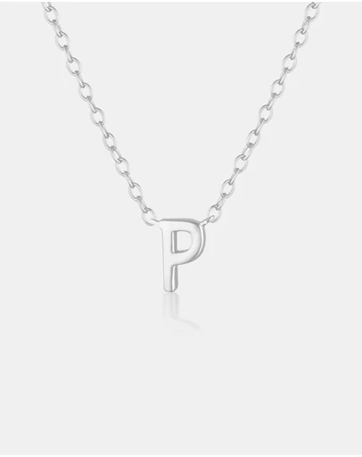 The Silver Collective - Children's A-Z Letter Necklace - P
