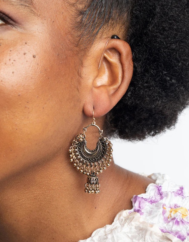 Lovisa - Antique Yellow Gold Toned Beaded Drop Jhumka Earrings