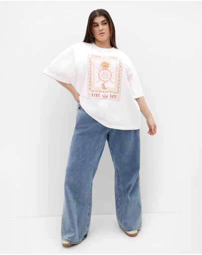 City Chic - Tarot Oversized Cotton Tee